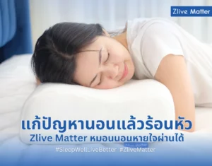 แก้ปัญหานอนแล้วร้อนหัว Zlive Matter หมอนนอนหายใจผ่านได้